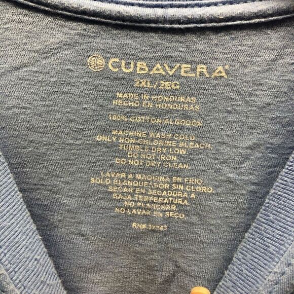 Cubavera Size 2XL (XXL) Light Blue Tropical Print T-Shirt - Picture 3 of 5